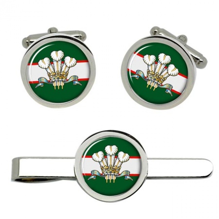 Royal Regiment of Wales, British Army Cufflinks and Tie Clip Set