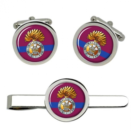 Royal Welch Fusiliers, British Army Cufflinks and Tie Clip Set