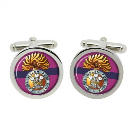 Royal Welsh Fusiliers, British Army Cufflinks in Chrome Box