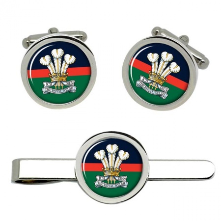 Royal Welsh, British Army Cufflinks and Tie Clip Set