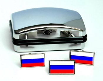 Russia Flag Cufflink and Tie Pin Set
