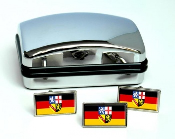 Saarland (Germany) Flag Cufflink and Tie Pin Set