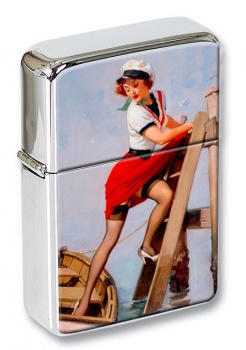 Sailor Beware Pin-up Girl Flip Top Lighter
