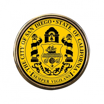 San Diego CA Round Pin Badge