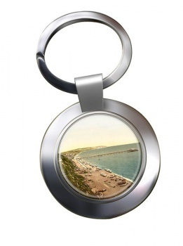 Sandown Bay Isle of Wight Chrome Key Ring