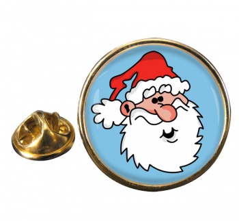 Father Christmas Santa Clause Round Pin Badge