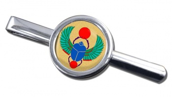 Egyptian Scarab Beetle Round Tie Clip
