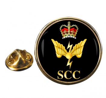 SCC Communications Round Pin Badge