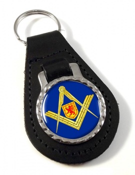 Scottish masons Leather Key Fob