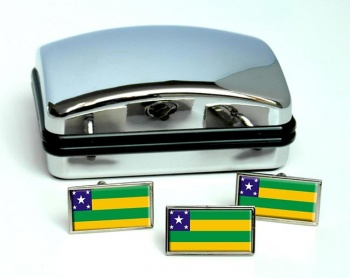 Sergipe (Brazil) Flag Cufflink and Tie Pin Set
