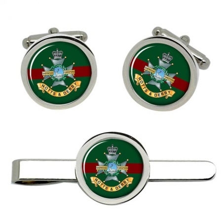 Sherwood Foresters, British Army Cufflinks and Tie Clip Set