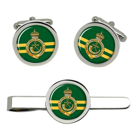 Sherwood Rangers Yeomanry (SRY), British Army Cufflinks and Tie Clip Set