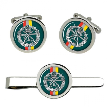 Small Arms School Corps (SASC), British Army CR Cufflinks and Tie Clip Set