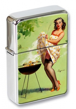 Smoke Screen Pin-up Girl Flip Top Lighter