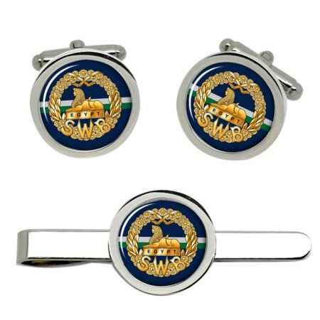 South Wales Borderers, British Army Cufflinks and Tie Clip Set