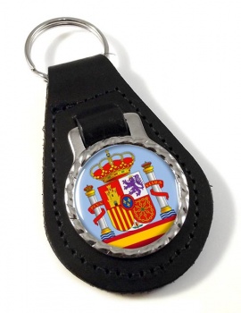 Coat of Arms Escudo de Espana (Spain) Leather Key Fob
