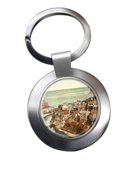 Staithes Yorkshire Chrome Key Ring