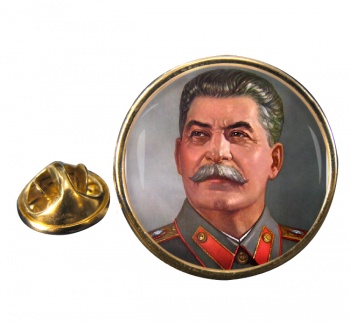 Joseph Stalin Round Pin Badge