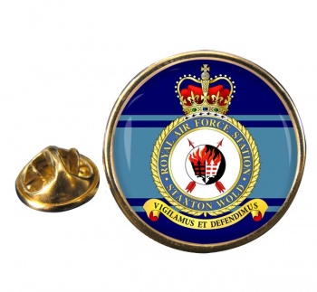 RAF Station Staxton Wold Round Pin Badge