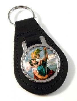 St. Christopher Leather Key Fob