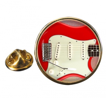 Stratocaster Guitar Round Pin Badge