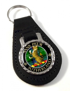 Sutherland Scottish Clan Leather Key Fob