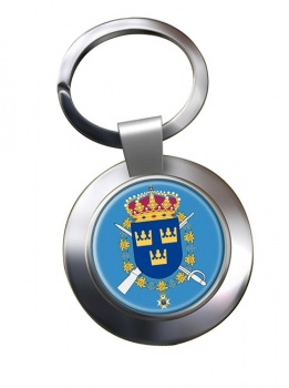 Livgardets (Swedish Life Guards) Chrome Key Ring