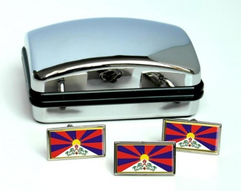 Tibet Flag Cufflink and Tie Pin Set