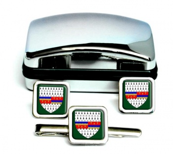 County Tipperary (Ireland) Square Cufflink and Tie Clip Set