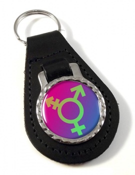 Transgender Symbol Leather Key Fob