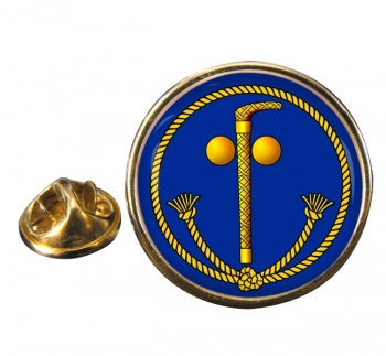 Tubal Cain (Two Ball and Cane) Masonic Round Pin Badge