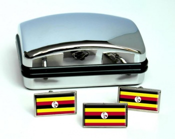 Uganda Flag Cufflink and Tie Pin Set