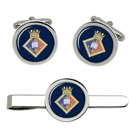 University Royal Naval Unit URNU Bristol, Royal Navy Cufflink and Tie Clip Set