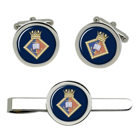 University Royal Naval Unit URNU Manchester, Royal Navy Cufflink and Tie Clip Set