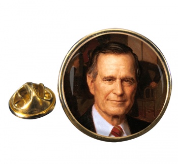 President George Bush Round Pin Badge