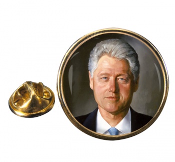President Bill Clinton Round Pin Badge