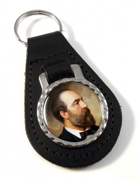 President James Garfield Leather Key Fob