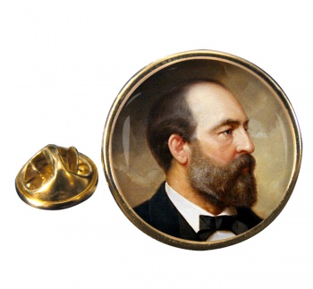 President James Garfield Round Pin Badge