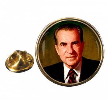 President Richard Nixon Round Pin Badge