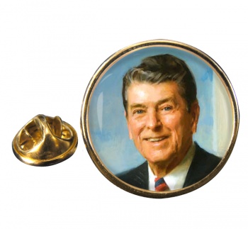 President Ronald Reagan Round Pin Badge
