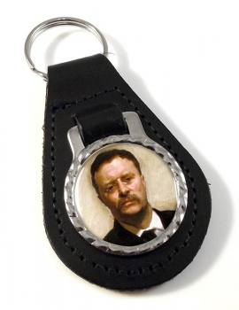 President Theodore Roosevelt Leather Key Fob
