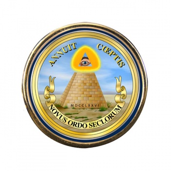 United States Masonic Seal Reverse Round Pin Badge