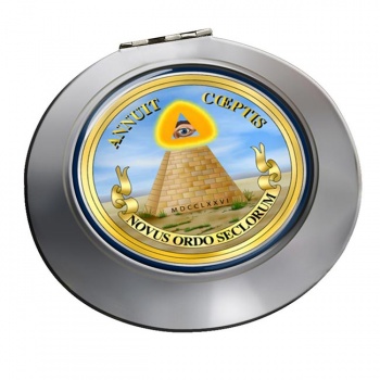 United States Masonic Seal Reverse Round Mirror