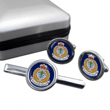 Vancouver Police Round Cufflink and Tie Clip Set