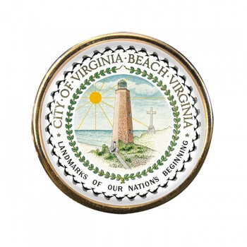 Virginia Beach VA Round Pin Badge