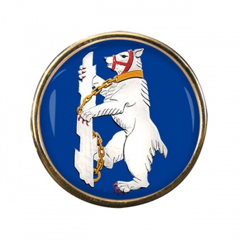 Warwickshire Bear Round Pin Badge