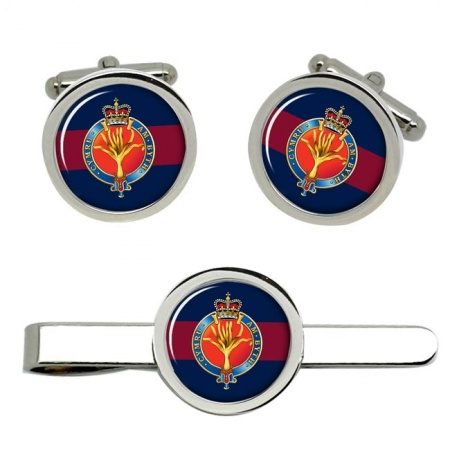 Welsh Guards (WG), British Army ER Cufflinks and Tie Clip Set