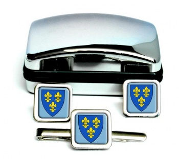 Wiesbaden (Germany) Square Cufflink and Tie Clip Set