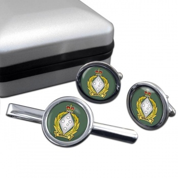 Women's Royal Australian Army Corps (WRAAC) Round Cufflink and Tie Clip Set