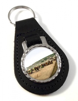 Weston Super Mare Sands Leather Key Fob